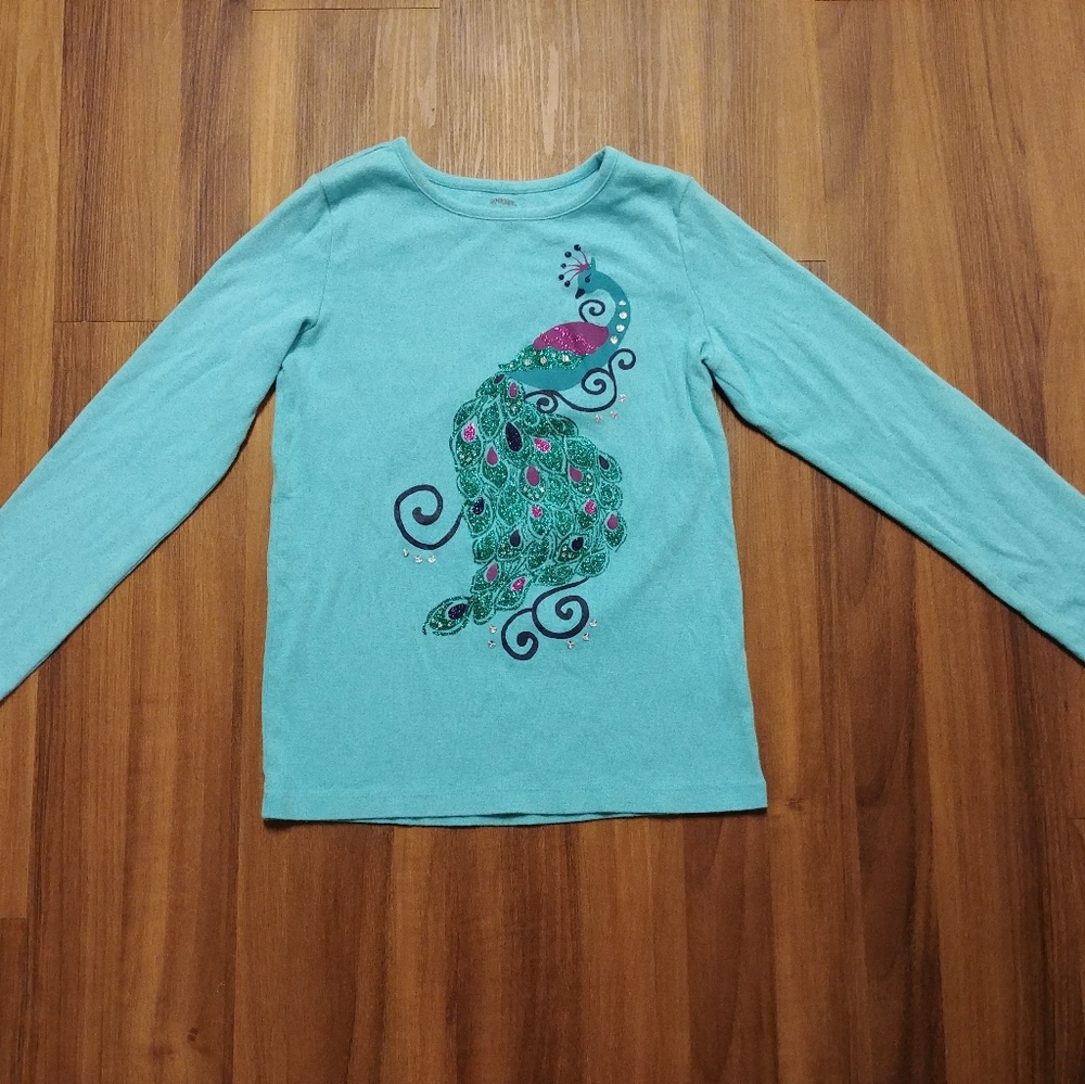 Gymboree Turquoise peacock bird tee